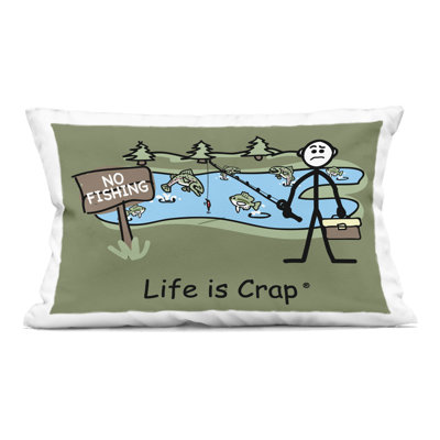 Coussin Stupell Industries No Fishing at Pond Design by LIC