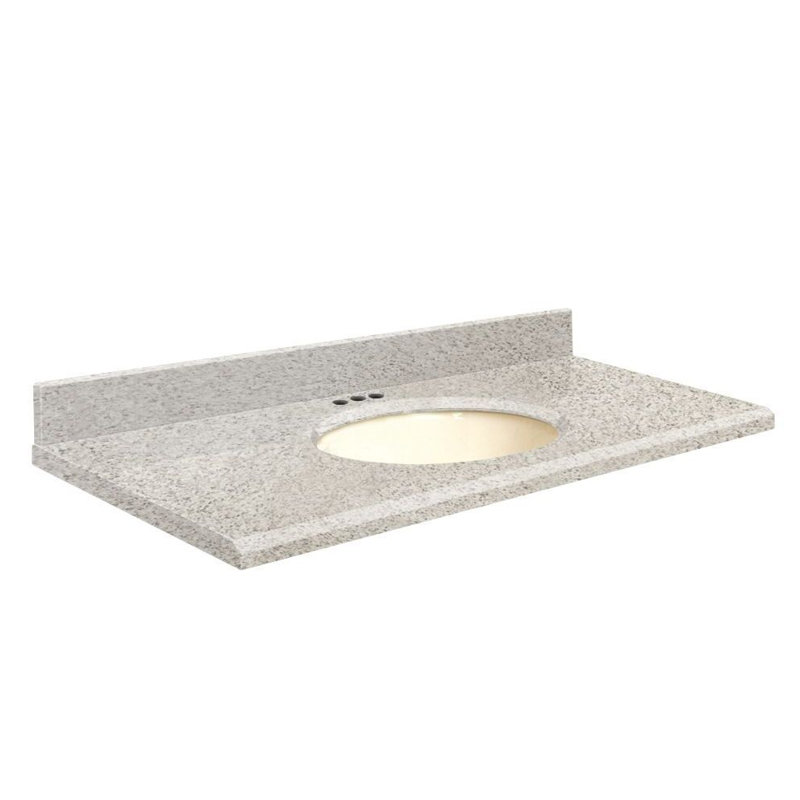 Dessus de salle de bain simple 25 po meuble-lavabo, Biscuit, Central de 4 po, Passage de portage