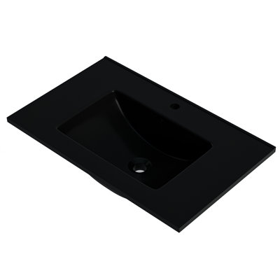 Ceramic Lavatory Sink, Black Or White In 24/30/36 Inch - Bathroom Vessel Basin Meets Us Standards, Faucet Not Included