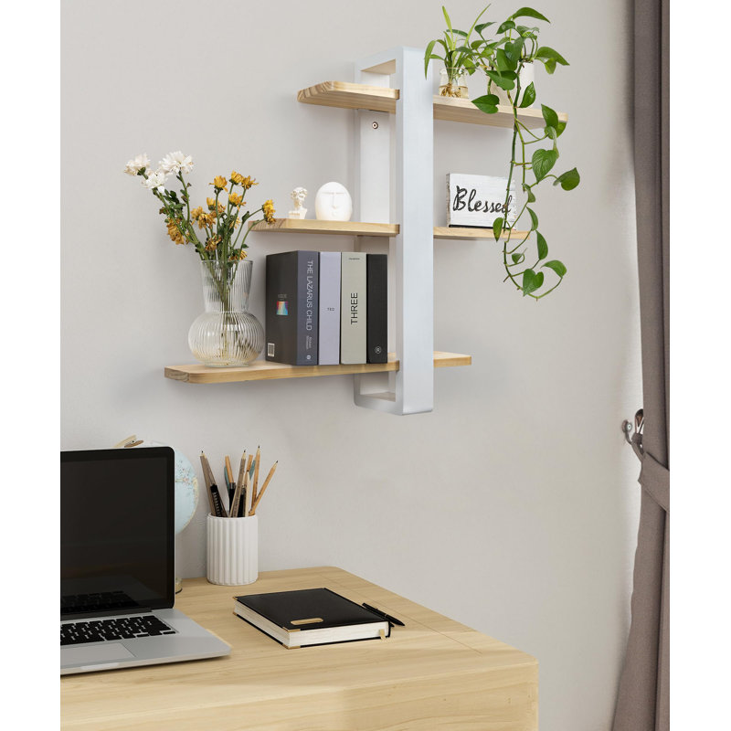 Candence Floating Shelf, White/Natural