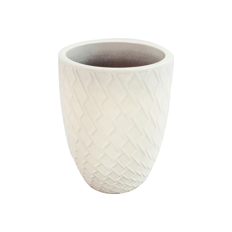 Pot de fleurs en céramique, pot de fleurs moderne, Blanc