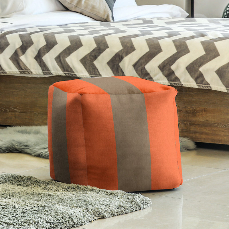 Repose-pieds cubique Tennessee, H 18 po x l 18 po x P 20 po, Orange / bleu / jaune