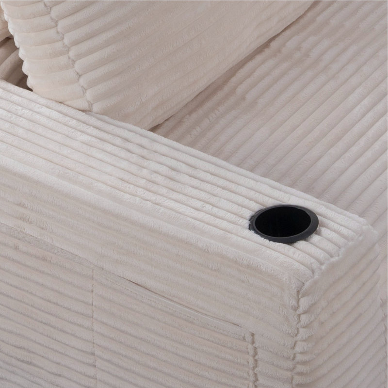 Canapé modulaire l 96 po avec siège profond Wilroy, canapé désossé en velours côtelé avec méridienne gauche en L, emballage de compression et aucun assemblage requis