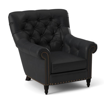 Fauteuil en cuir capitonné de 35,5 po de large Kirby