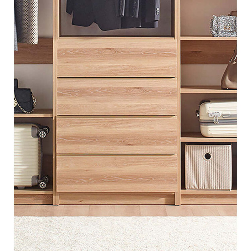  Oak Freestanding Walk in Wood Closet System for Modern Closet Room Storage