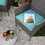 Alyonna Gardens 4 Piece Wicker Patio Set W/ Glass Top Table, Aqua/Beige