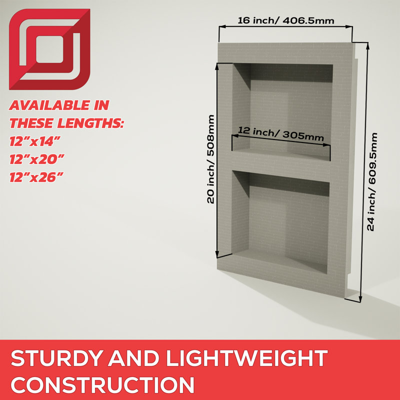 The Original™ Shower Niche, 17.5" H x 15.5" W x 4" D