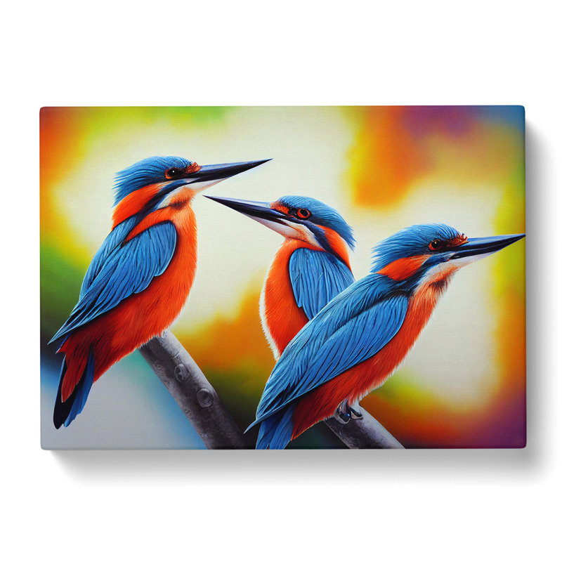 Ultimate Kingfisher Birds - Wrapped Canvas, 40cm H x 60cm W x 3cm D