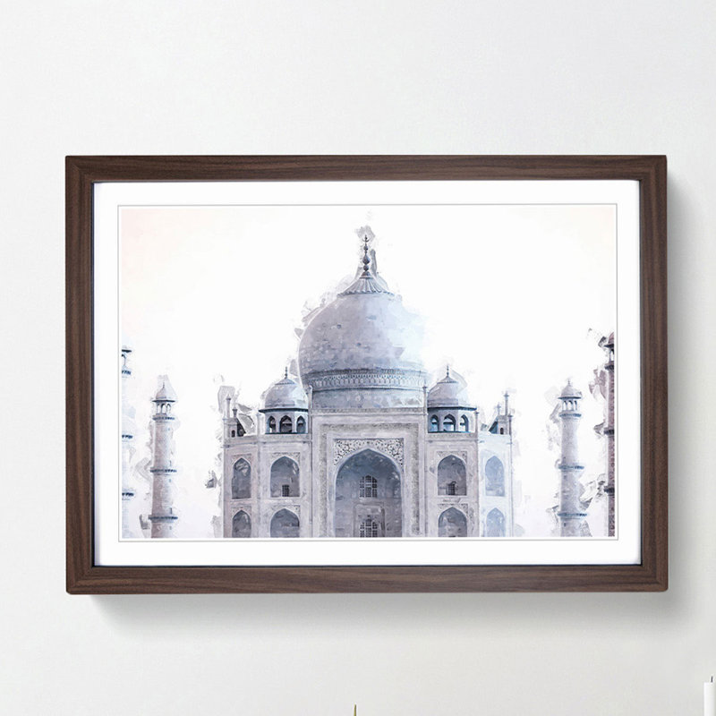 The Taj Mahal in Agra India in Abstract - Framed Print, Walnut, 60cm H x 91cm W x 2cm D