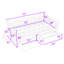 Lit plateforme simple en bois 2 tiroirs avec garde-corps-1199070275