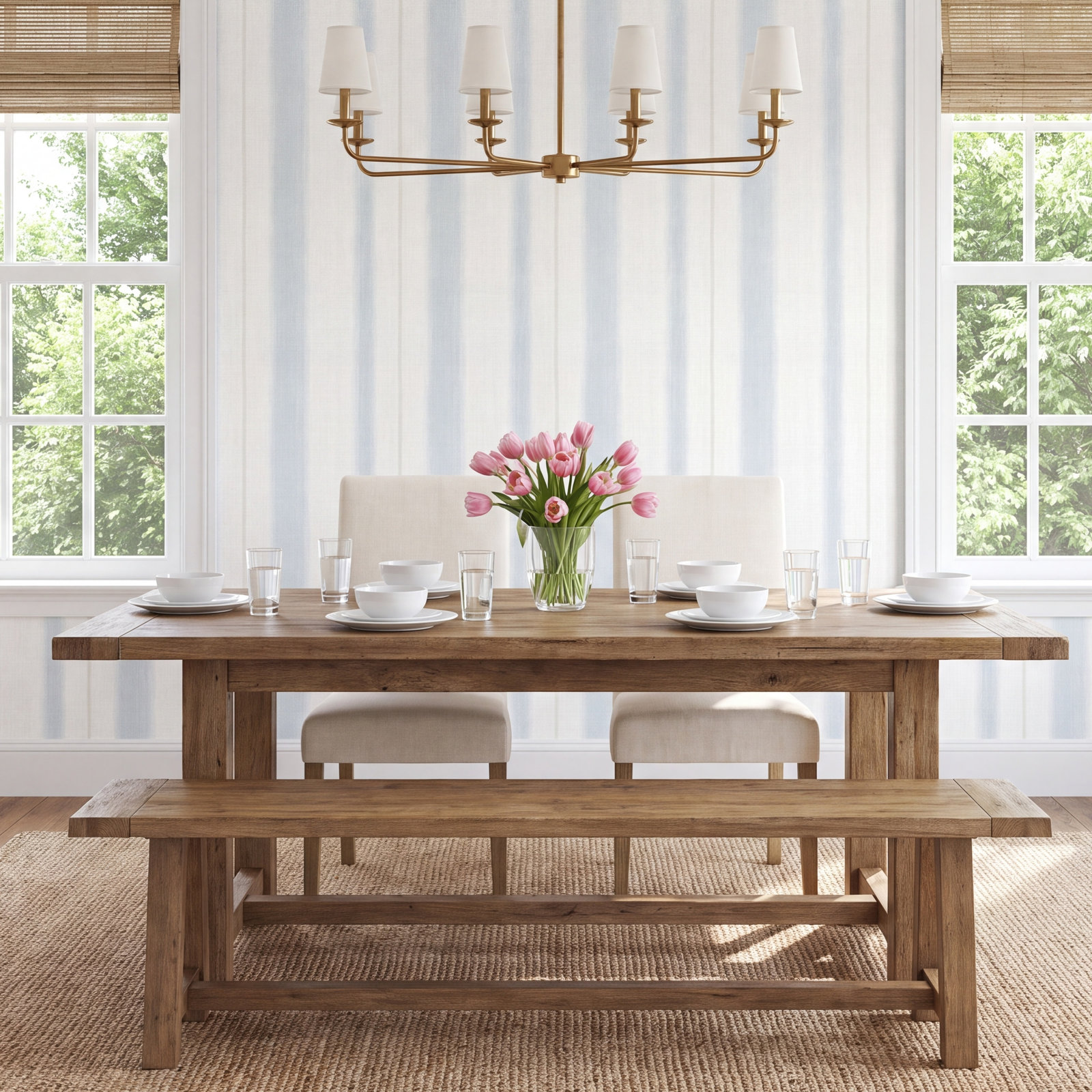 Carmelia Modern Unpasted Wallpaper, Blue