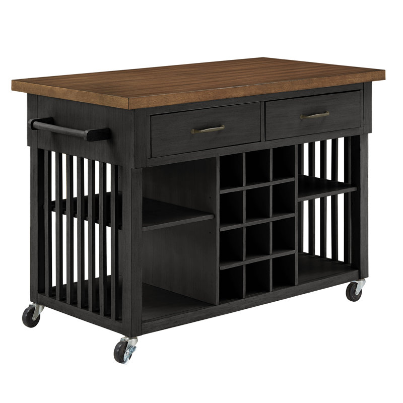 Sariyah Wood Kitchen Cart, Antique Black