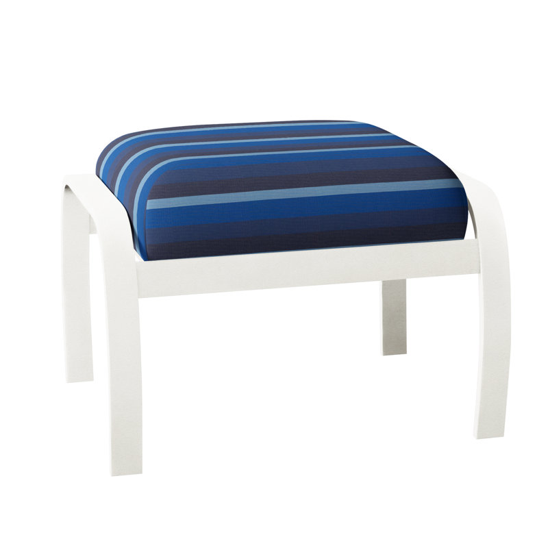 Repose-pieds avec coussin Askar, Neige texturée, Indigo