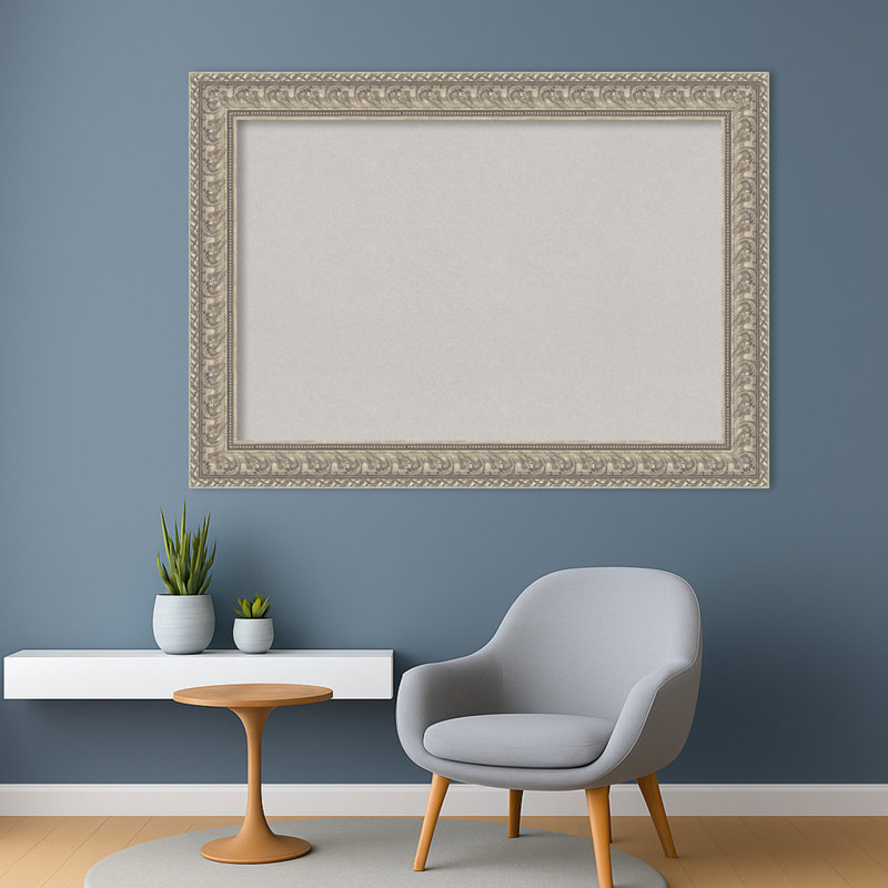 Sydney avec cadre argenté, tableau d'affichage en liège gris, tableau d'organisation, tableau d'affichage, H 31 po x l 43 po