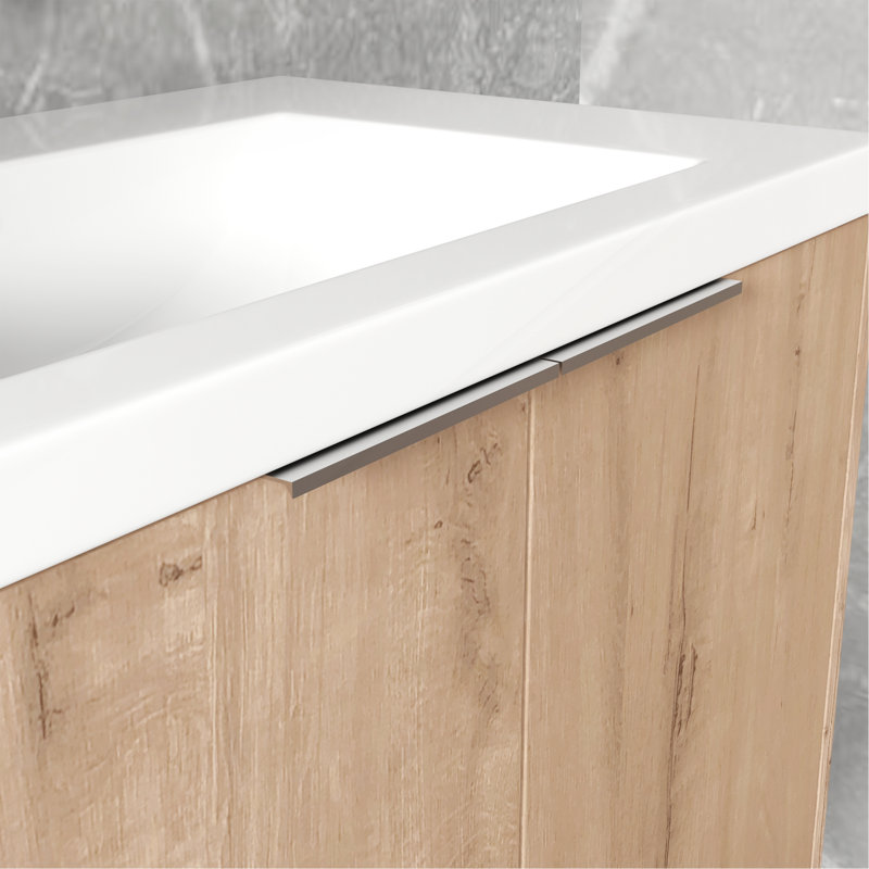 Meuble-lavabo sophistiqué avec portes à fermeture douce et rangement abondant