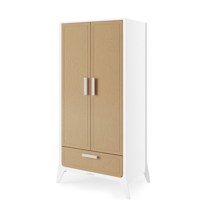 2 Door Wardrobe, White/Natural