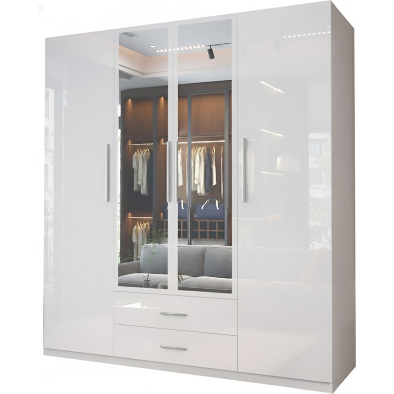 Manufactured Wood Wardrobe, White 160cm
