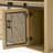 Farmhouse Sideboard with Sliding Barn Doors, Mesh Panels and Open Storage for Living Room-719609276