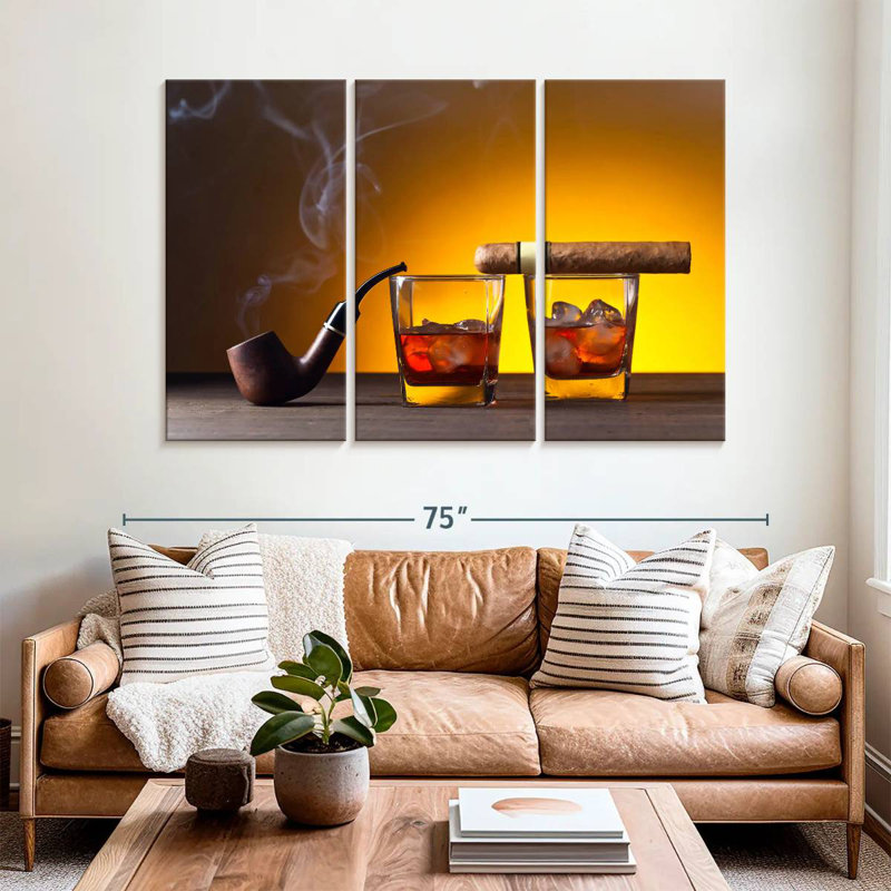 Senne fumée et whisky, H 48 po x l 74 po
