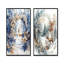 Ensemble de 2 pièces d'art mural blanc et bleu en bois de Noël I - Christmas Santa Deer-83008051-83008043