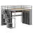 Space-Saving Loft Bed Frame with Integrated Wardrobe, Desk, Shelves and Lights-1209963436