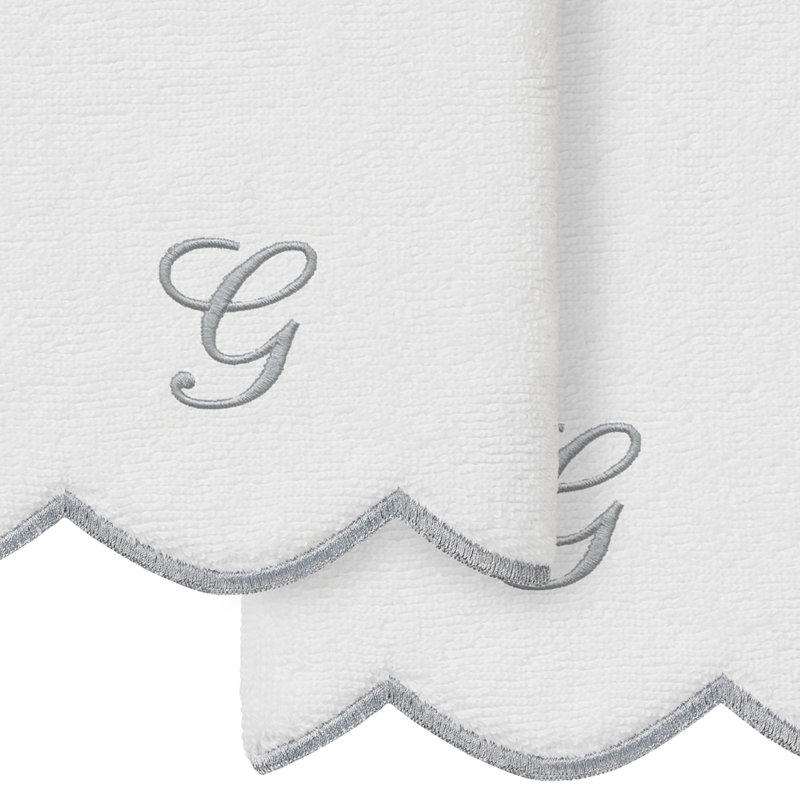  Ensemble de serviettes 100% coton turque ADORNIA, G, Blanc / Gris, Ensemble de 2 serviettes à doigts