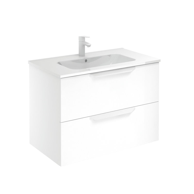 32'' Single Bathroom Vanity with Ceramic Top, Matte White