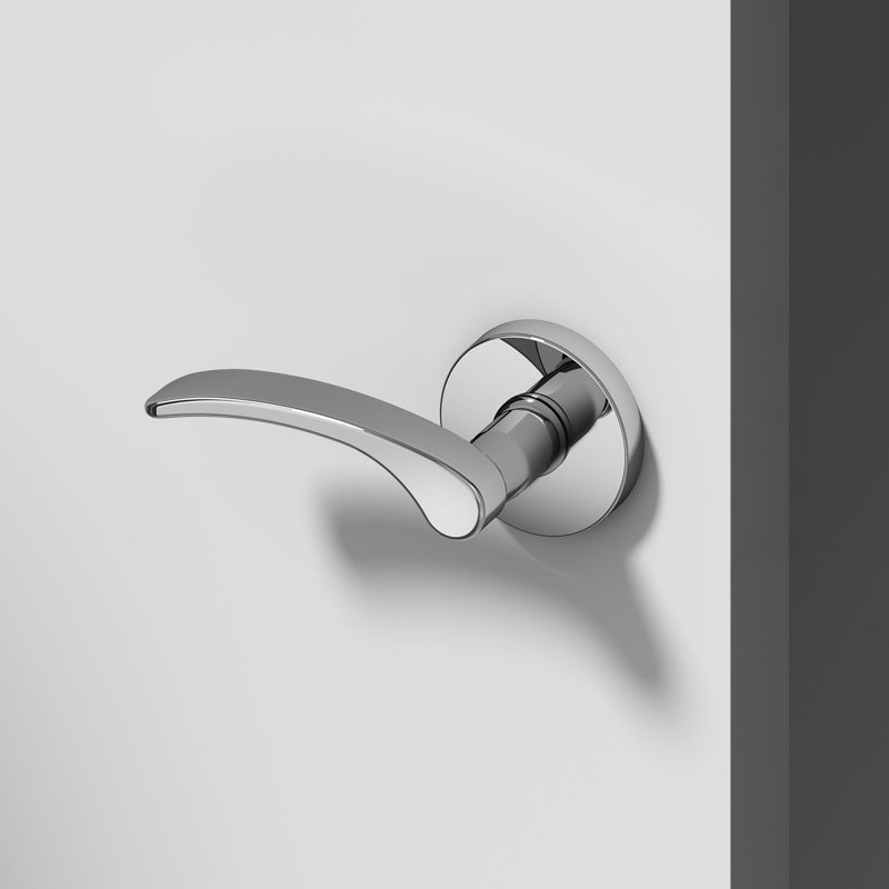 Levier de porte simple Brook de style moderne dissimulé ne se retourne pas (garde-robe, garde-manger ou couloir) - Style minimaliste élégant en chrome