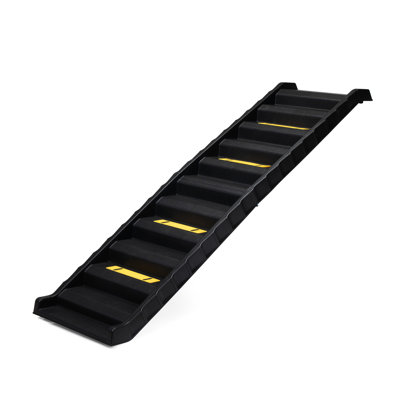 Portable Folding Pet Ramp - Non-Slip, . For Different Pets. Black With Yellow Padding. Up To 180 Lbs Supported Dog For Cars & , Non-Slip. All Mats. Max Weight