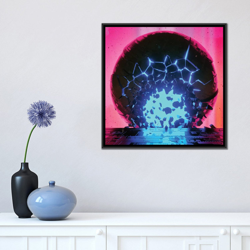 « tetsuo » par adam priester, impression sur toile tendue, H 18 po x l 18 po x P 1,5 po, Toile avec cadre noir, Pas de tapis