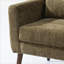 Fauteuil d'appoint rembourré en chenille, méridienne rembourrée vert olive avec coussin, pieds en bois massif pour petit salon et chambre à coucher-1457884517