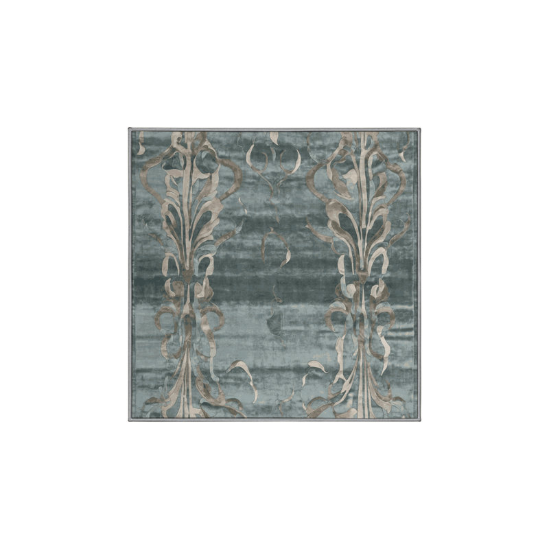 Silky Soft Plush Gray Area Rug, Square 4'