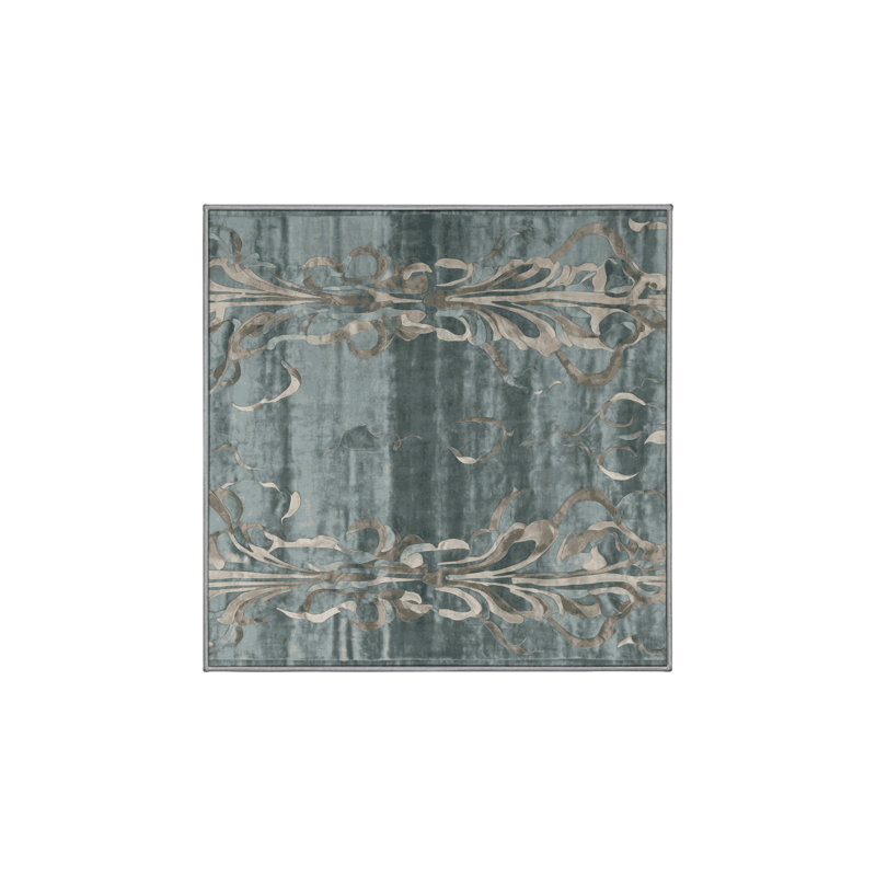 Tapis gris soyeux et moelleux, Rectangulaire 3 pi x 5 pi