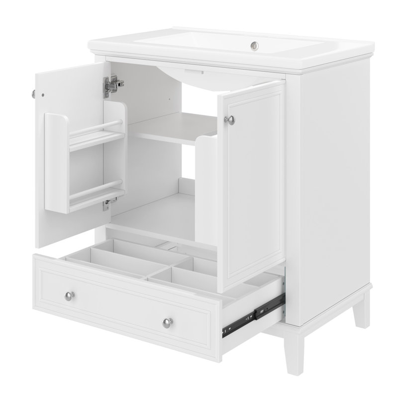 Meuble-lavabo 30 po avec lavabo, Blanc, Trou simple
