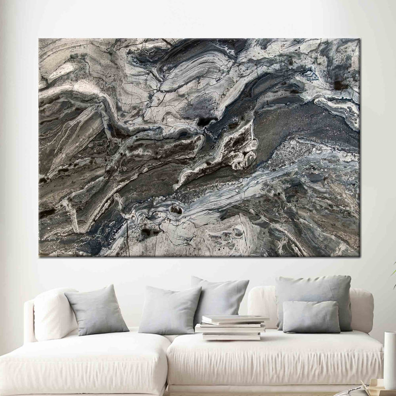 Stylish Stone Wall Canvas With Modern Abstract Design Ideal For Lofts And Sleek Contemporary Interiors, 50 cm H x 70 cm W