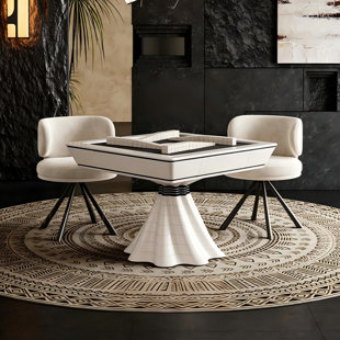 Modern Light Luxury Fully Automatic Cyclone Coaster Mechanism Mahjong & Dining Combo Table for Chinese Rules