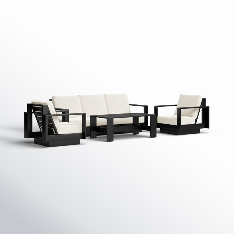 Sterling 4-Piece Outdoor Seating Group with Swivel Chairs and Sunbrella Cushions