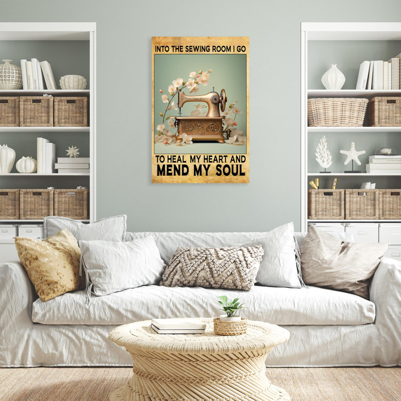 «Into The Sewing Room», reproduction sur toile, H 20 po x l 16 po x P 1,25 po