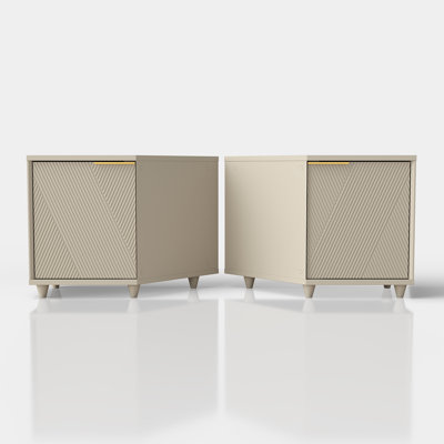 Modern Modular Corner TV Stand Media Console with Storage, Beige
