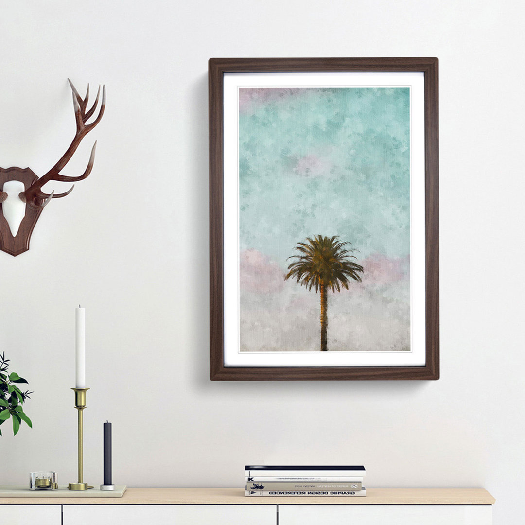 Sunset Palm Tree - Framed Print