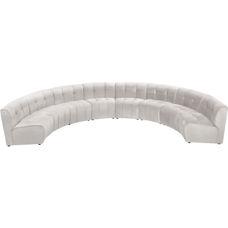 Jedson Velvet Sectional Symmetrical, Cream Velvet