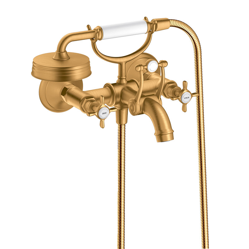 Montreux Tub Filler with Diverter, Brushed Gold Optic