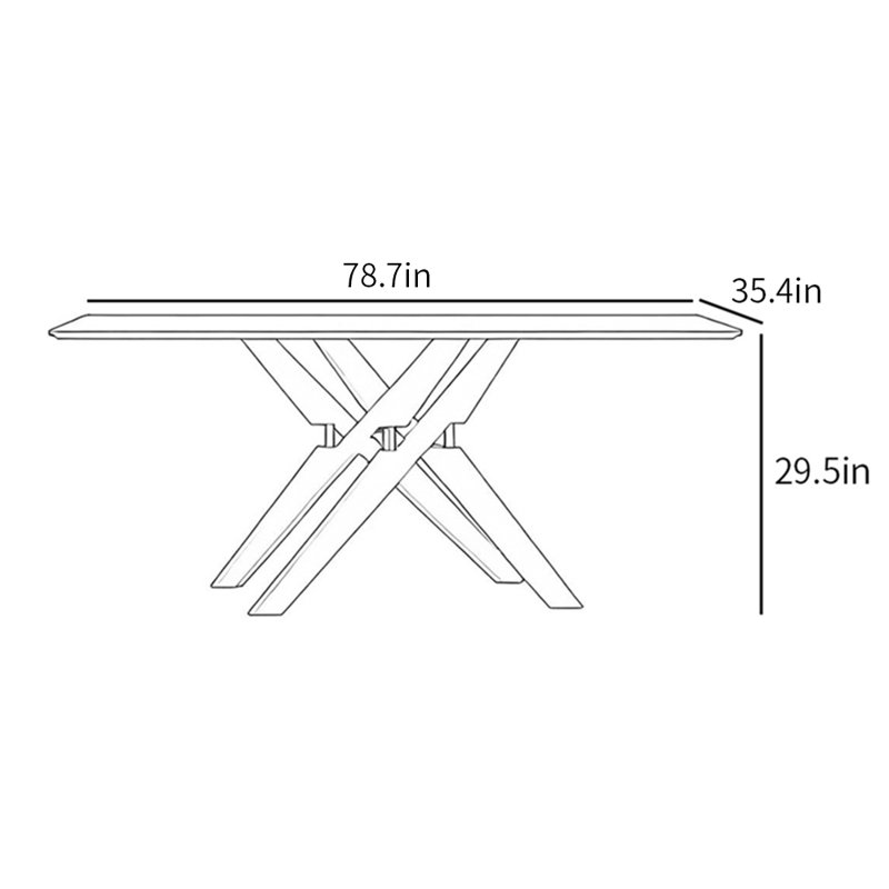 Piersen, H 29,5 po x L 78,7 po x l 35,4 po