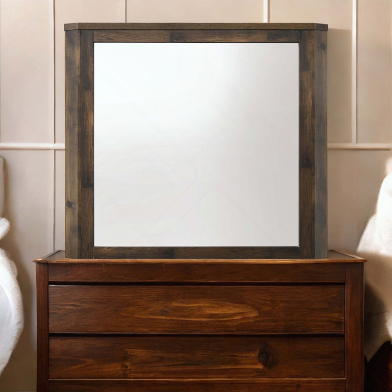 Elettra Rustic Walnut Finish Mirror