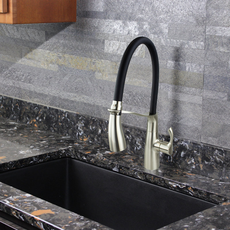 Transolid Organix Pull Down Kitchen Faucet, Luxe Stainless