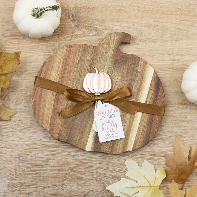 Design Imports Pumpkin Cutting Board  Gift Set/2