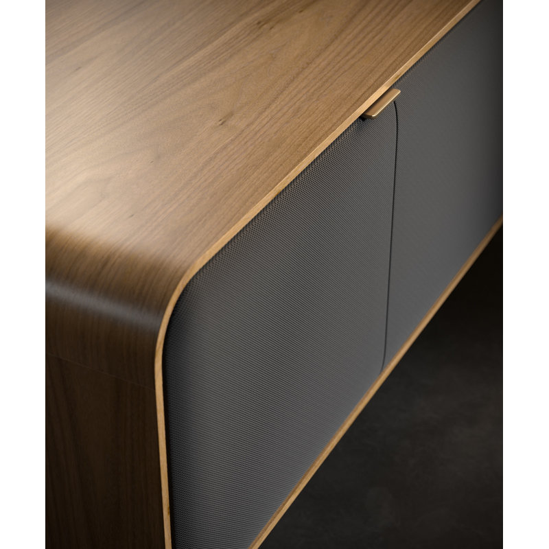 Solid Wood and Glass TV Stand
