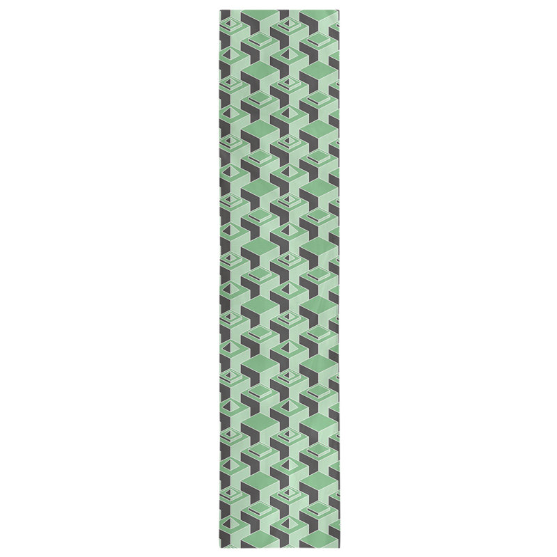 Chemin de table Classic Skyscrapers, 16 po x 72 po, Vert/noir