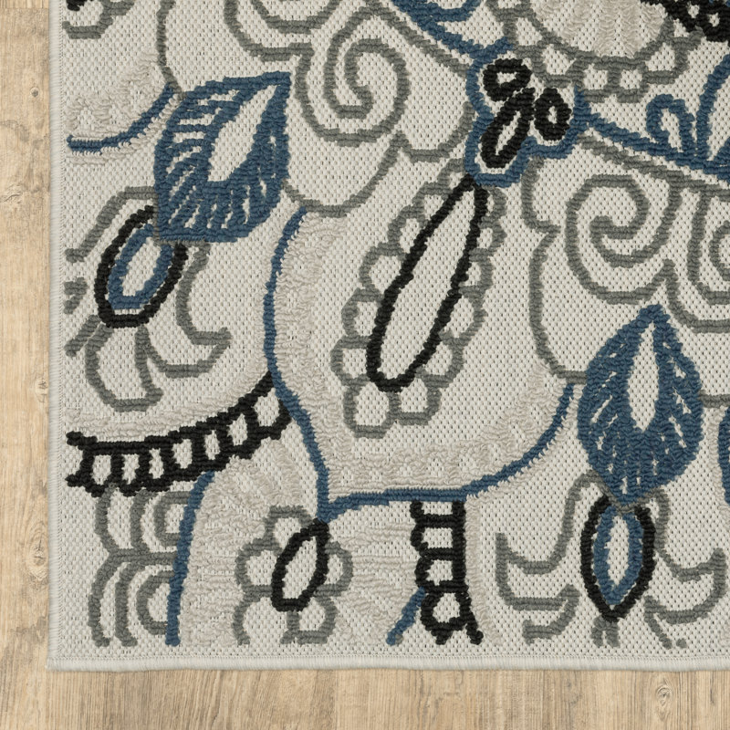 Tapis d'intérieur / extérieur tissé à la machine Inessa , Tapis de couloir de 1 pi 10 po x 7 pi 3 po