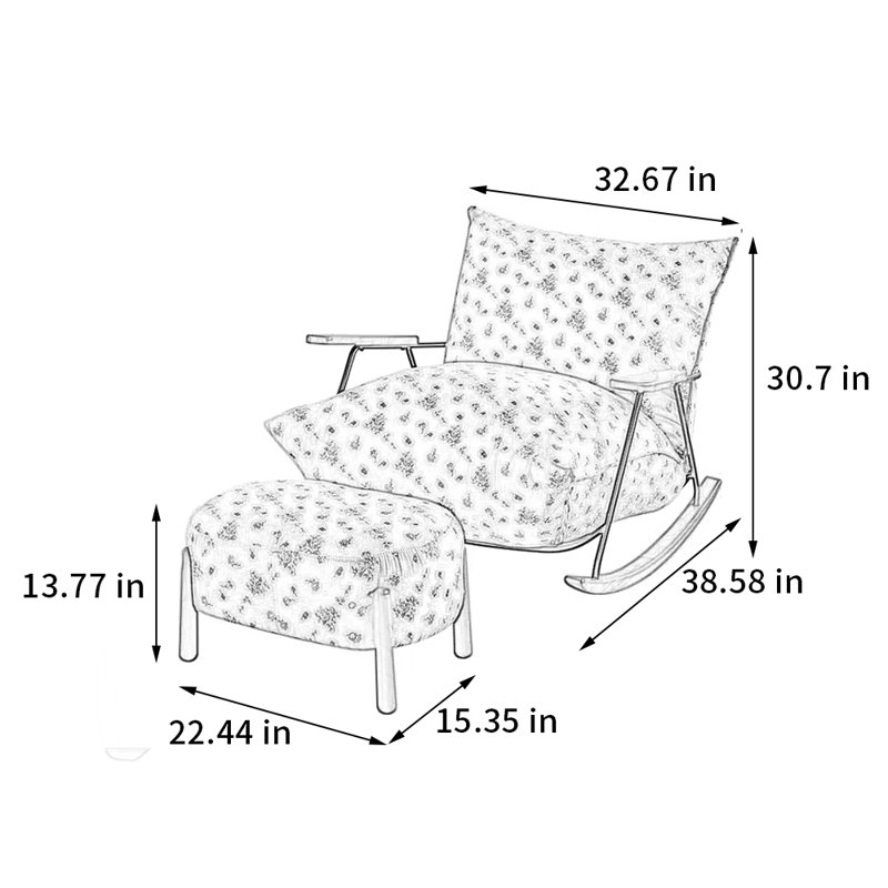 Chaise berçante Modern Home, Noir